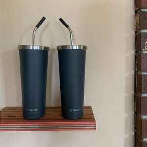 Vitamix Dark Gray Stainless Steel Tumblers to go drink container - goblet 24 oz